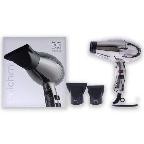 Elchim 3900 Titanium Ionic-Ceramic Hair Dryer - Black-Silver by Elchim for Unisex - 1 Pc Hair Dryer