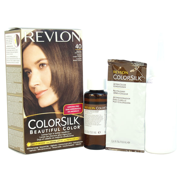 Revlon Colorsilk Beautiful Color - 40 Medium Ash Brown by Revlon for Unisex - 1 Application Hair Color