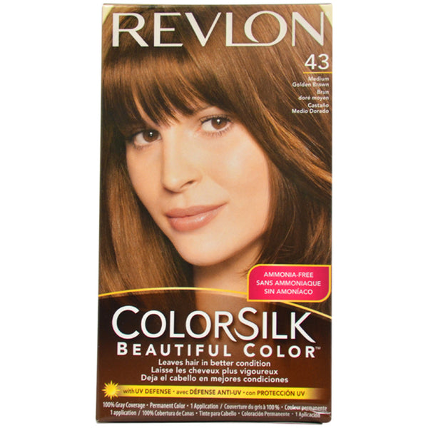 Revlon Colorsilk Beautiful Color - 43 Medium Golden Brown by Revlon for Unisex - 1 Application Hair Color