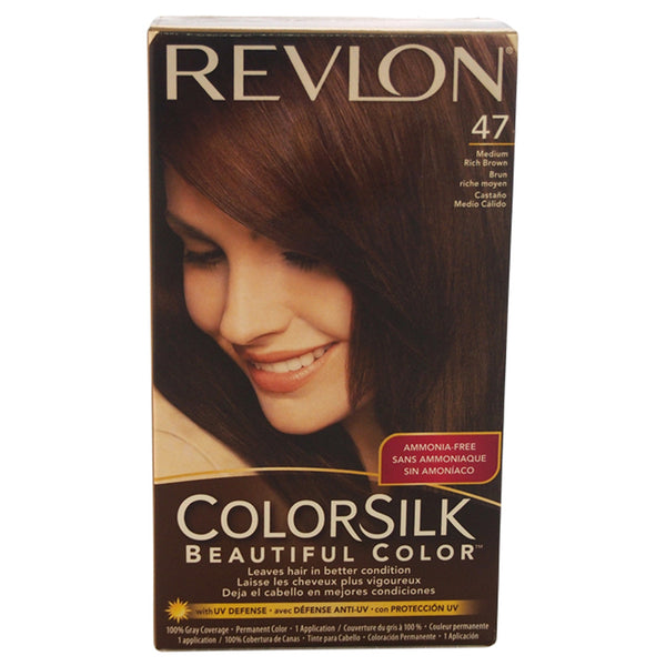 Revlon Colorsilk Beautiful Color - 47 Medium Rich Brown by Revlon for Unisex - 1 Application Hair Color