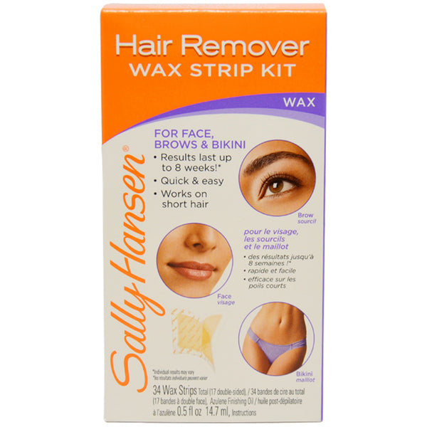 Sally Hansen Quick and Easy Hair Remover Wax Strip Kit For Face Eyebrows and Bikini by Sally Hansen for Women - 1 Pack Wax Strip