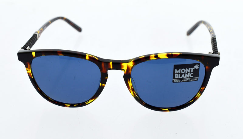 Mont Blanc MB588S 55V - Coloured Havana-Blue by Mont Blanc for Men - 52-19-145 mm Sunglasses