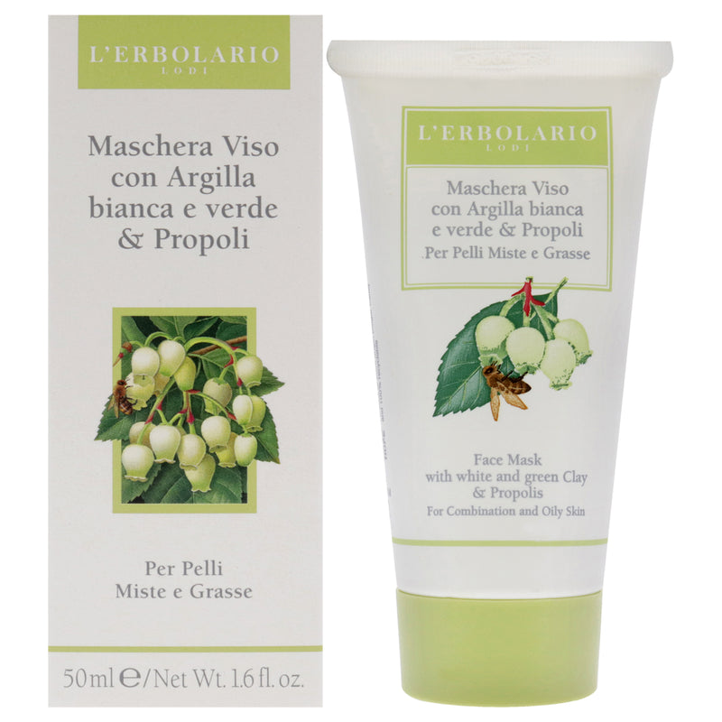 LErbolario Face Mask - White and Green Clay by LErbolario for Unisex - 1.6 oz Mask