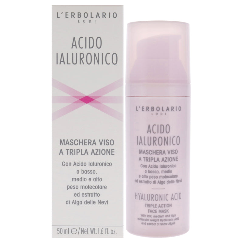 LErbolario Hyaluronic Acid Triple Action Face Mask by LErbolario for Unisex - 1.6 oz Mask