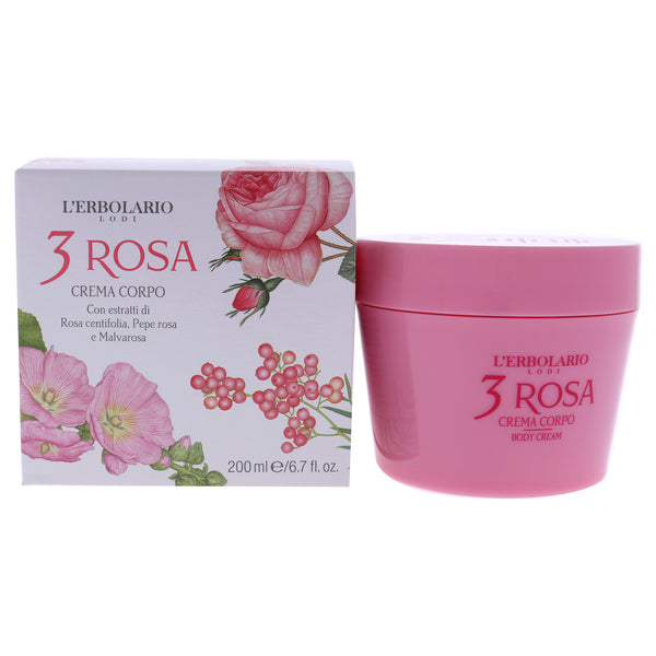 LErbolario Body Cream - 3 Rosa by LErbolario for Women - 6.7 oz Body Cream