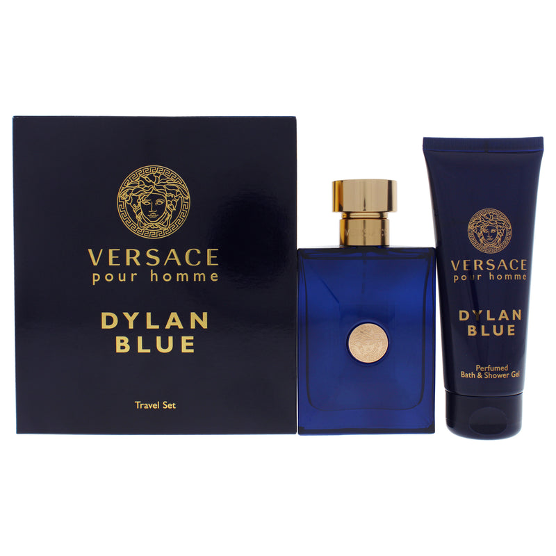 Versace Dylan Blue by Versace for Men - 2 Pc Gift Set 3.4oz EDT Spray, 3.4oz Perfumed Bath and Shower Gel
