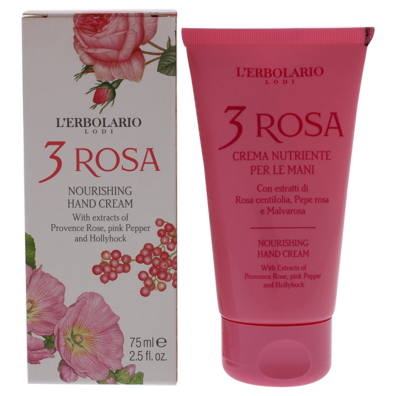 LErbolario 3 Rosa Nourishing Hand Cream by LErbolario for Unisex - 2.5 oz Cream