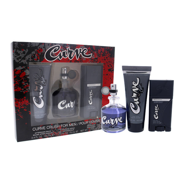 Liz Claiborne Curve Crush For Men - 3 Pc Gift Set Eau De Tologne Spray 100ml/3.4oz After Shave Balm 50ml/1.7oz Deodorant Stick 75ml/2.5oz