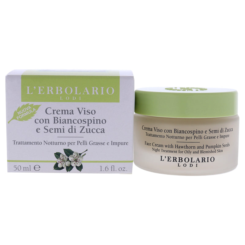 LErbolario Face Cream - Hawthorn and Pumpkin Seeds by LErbolario for Unisex - 1.6 oz Cream