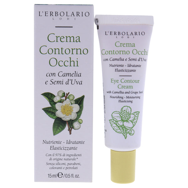 LErbolario Eye Contour Cream with Camelia and Grape Seed by LErbolario for Unisex - 0.5 oz Cream