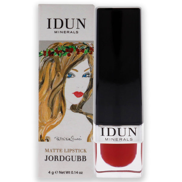 Idun Minerals Matte Lipstick - 107 Jordgubb by Idun Minerals for Women - 0.14 oz Lipstick