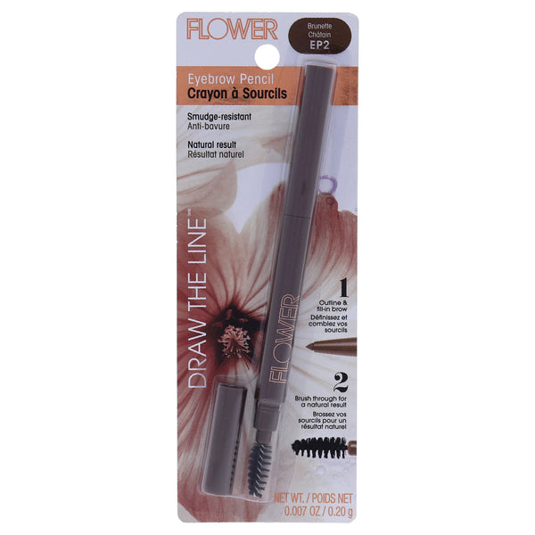 Flower Beauty Draw The Line Eyebrow Pencil - Brunette by Flower Beauty for Women - 0.007 oz Eyebrow