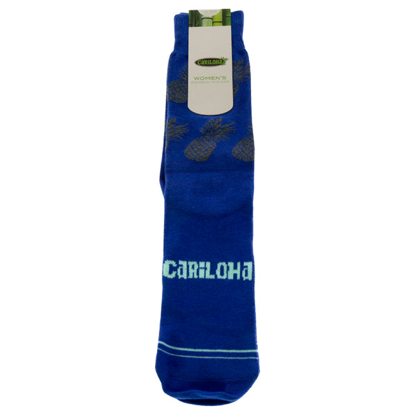 Bamboo Trouser Socks - Pineapple Royal by Cariloha for Women - 1 Pair Socks (L/XL)
