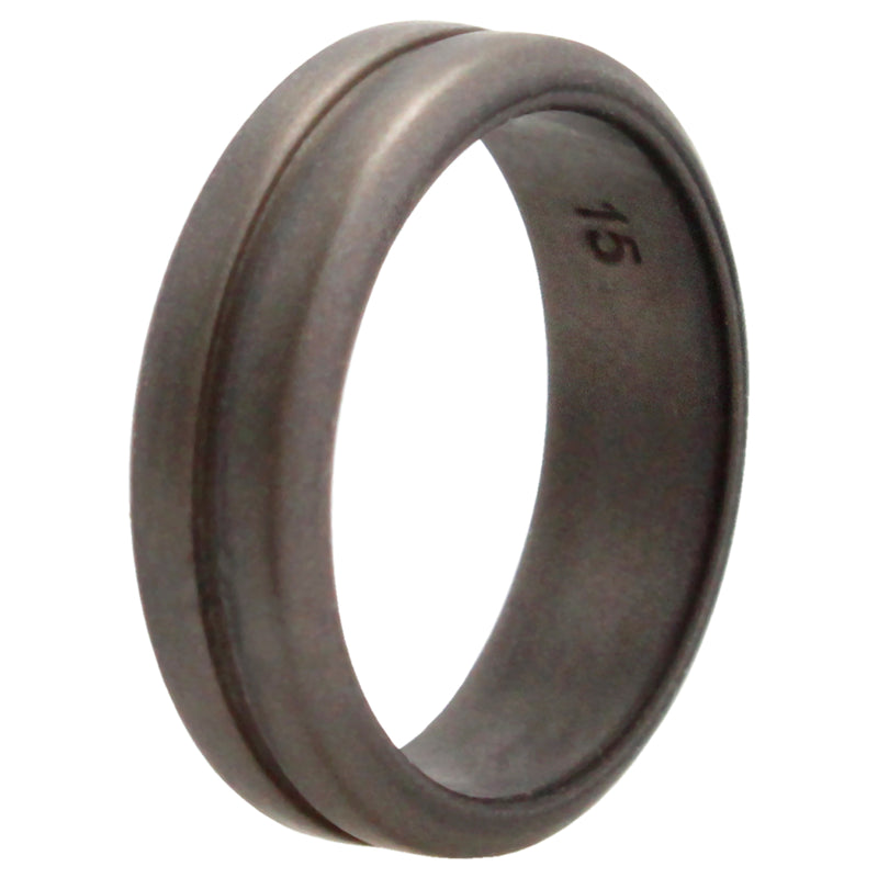 Silicone Wedding Middle Line Single Ring - Silver by ROQ for Men - 15 mm Ring