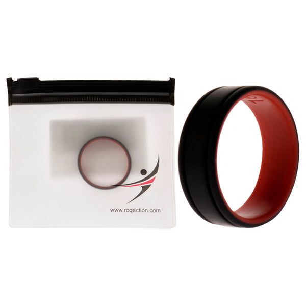 Silicone Wedding 2Layer Lines Ring - Red-Black by ROQ for Men - 16 mm Ring