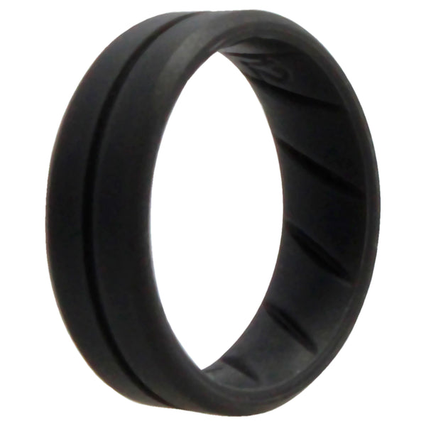 Silicone Wedding BR Middle Line Ring - Basic-Grey by ROQ for Men - 12 mm Ring