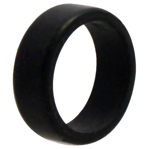 Silicone Wedding 2Layer Beveled 8mm Ring - Black by ROQ for Men - 9 mm Ring