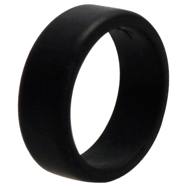 Silicone Wedding 2Layer Beveled 8mm Ring - Black by ROQ for Men - 10 mm Ring