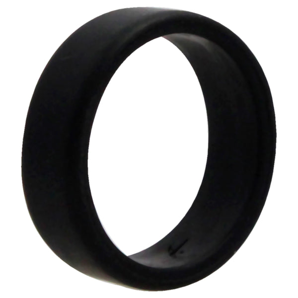 Silicone Wedding 2Layer Beveled 8mm Ring - Black by ROQ for Men - 12 mm Ring