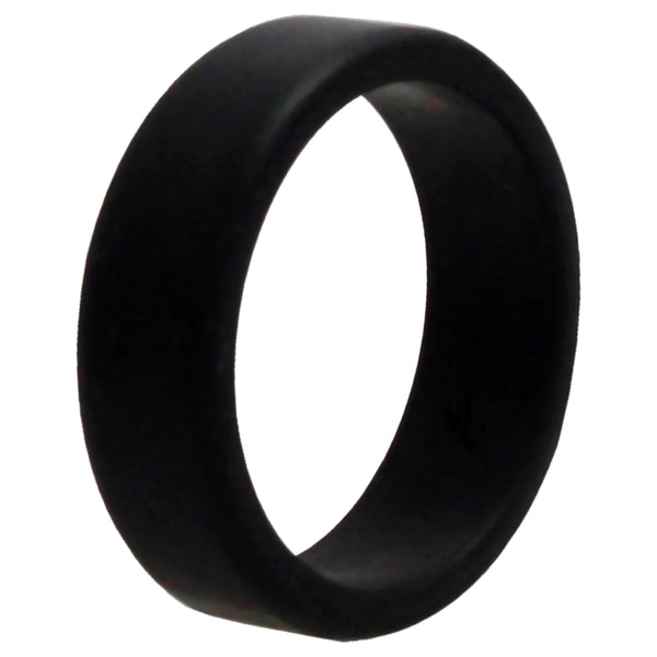 Silicone Wedding 2Layer Beveled 8mm Ring - Black by ROQ for Men - 13 mm Ring