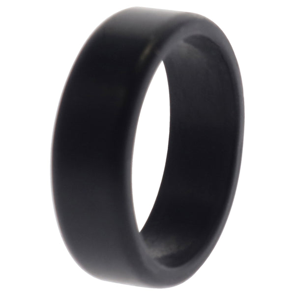 Silicone Wedding 2Layer Beveled 8mm Ring - Black by ROQ for Men - 14 mm Ring