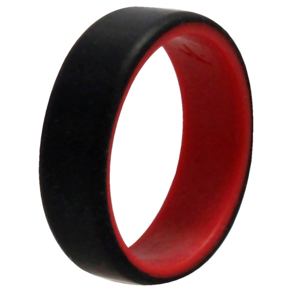 Silicone Wedding 2Layer Beveled 8mm Ring - Red-Black by ROQ for Men - 16 mm Ring