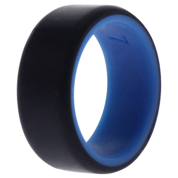 Silicone Wedding 2Layer Beveled 8mm Ring - Blue-Black by ROQ for Men - 7 mm Ring
