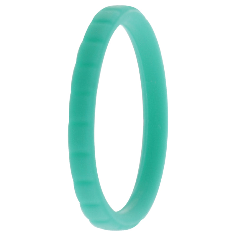 Silicone Wedding Stackble Lines Single Ring - Turquoise by ROQ for Women - 9 mm Ring