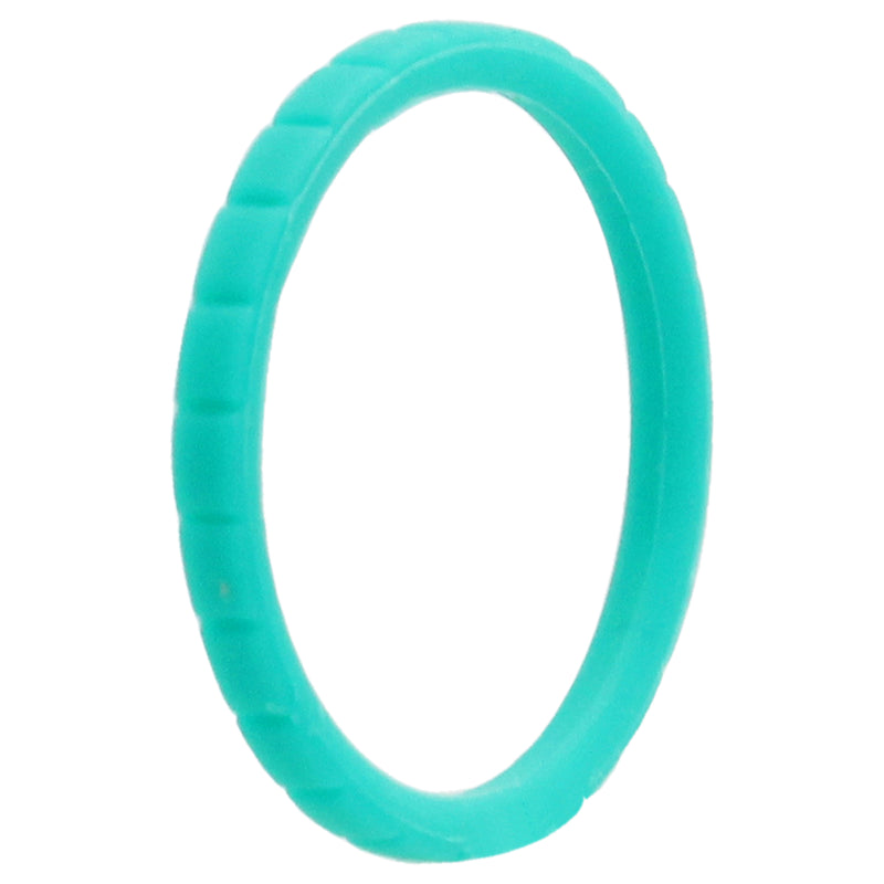 Silicone Wedding Stackble Lines Single Ring - Turquoise by ROQ for Women - 11 mm Ring