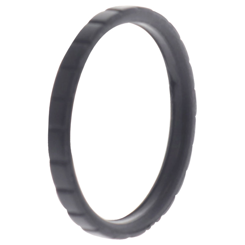 Silicone Wedding Stackble Lines Single Ring - Black by ROQ for Women - 10 mm Ring