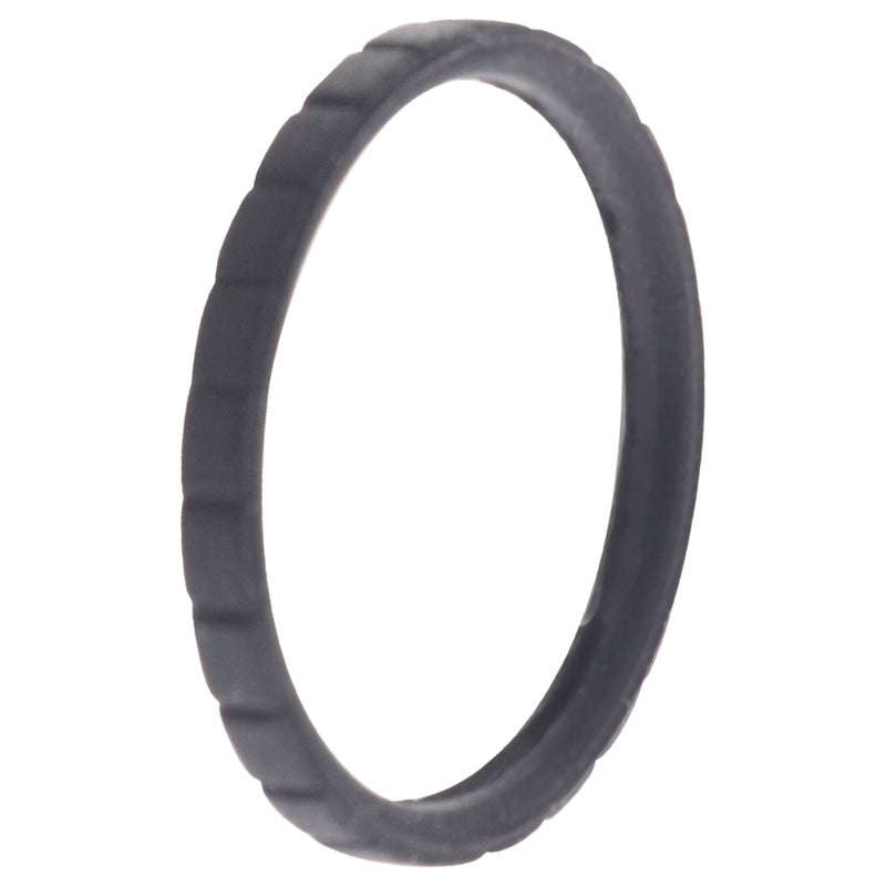 Silicone Wedding Stackble Lines Single Ring - Black by ROQ for Women - 11 mm Ring