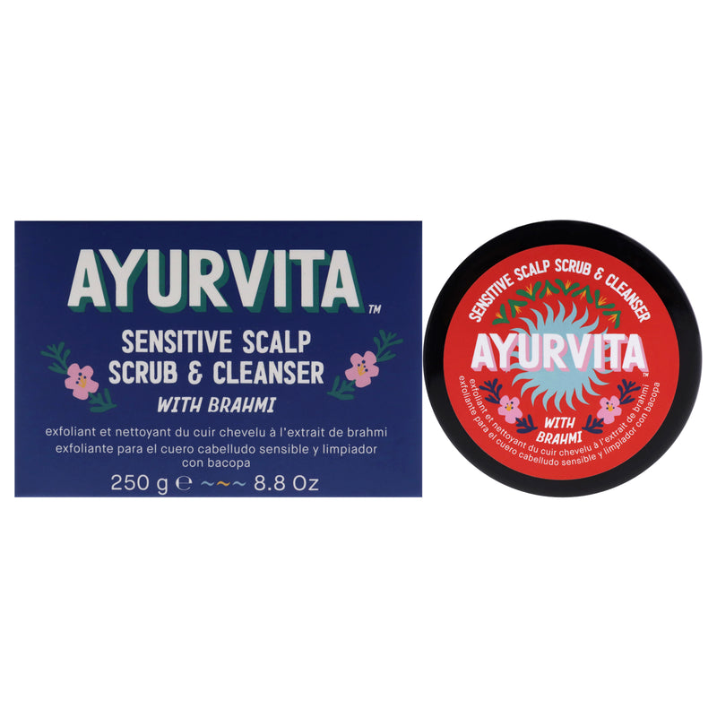 AyurVita Sensitive Scalp Scrub and Cleanser with Brahmi by AyurVita for Unisex - 8.8 oz Cleanser