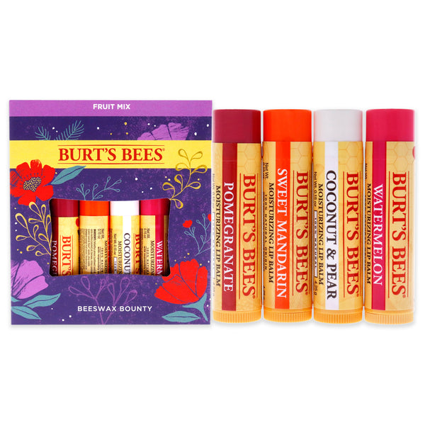 Burt's Bees Beeswax Bounty Kit - Fruit Mix by Burts Bees for Unisex - 4 x 0.15 oz 2021 - Lip Balm Sweet Mandarin , Watermelon, Coconut and Pear, Pomegranate
