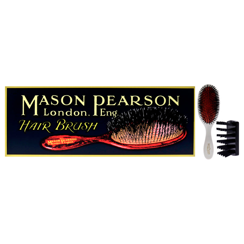 Mason Pearson Handy Pure Bristle Brush - B3 Ivory by Mason Pearson for Unisex - 2 Pc Hair Brush, Cleaning Brush