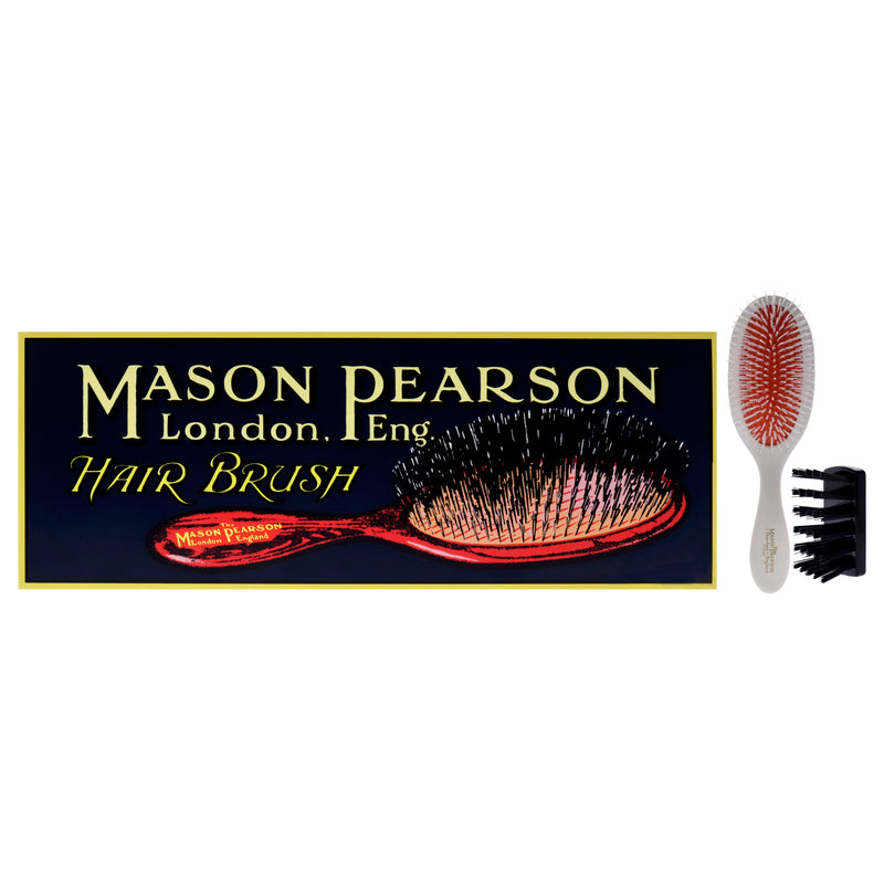 Mason Pearson Handy Nylon Brush - N3 Ivory by Mason Pearson for Unisex - 2 Pc Hair Brush, Cleaning Brush