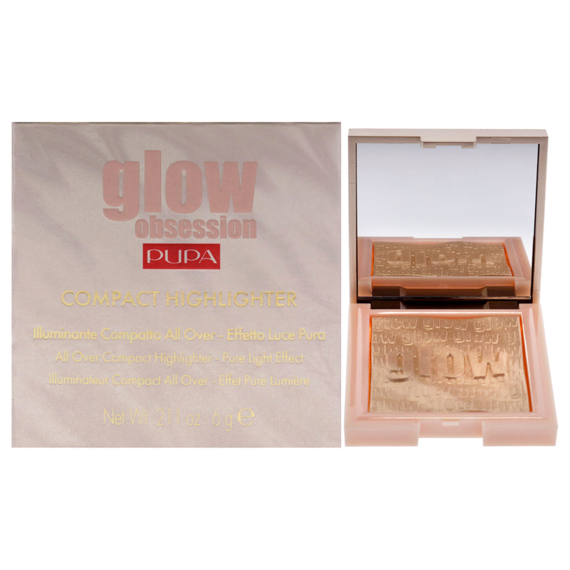 Pupa Milano Glow Obession Compact Highlighter - 100 Light Gold by Pupa Milano for Women - 0.211 oz Highlighter