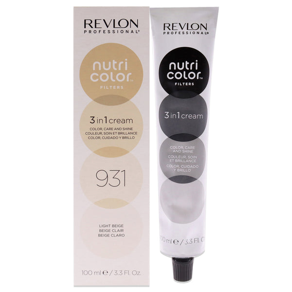 Revlon Nutri Color Cream - 931 Light Beige by Revlon for Unisex - 3.3 oz Hair Color