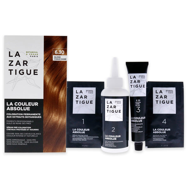 Lazartigue La Couleur Absolue Permanent Haircolor - 6.30 Golden Dark Blond by Lazartigue for Unisex - 1 Application Hair Color