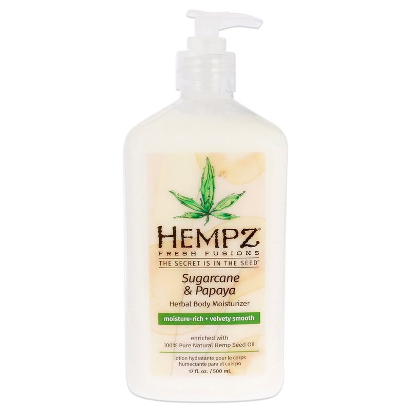 Hempz Sugarcane and Papaya Herbal Body by Hempz for Unisex - 17 oz Moisturizer