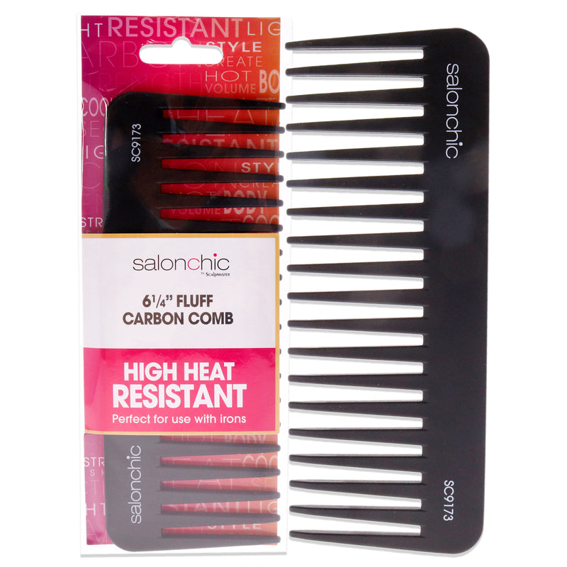 SalonChic Fluff Carbon Comb High Heat Resistant 6.25 by SalonChic for Unisex - 1 Pc Comb