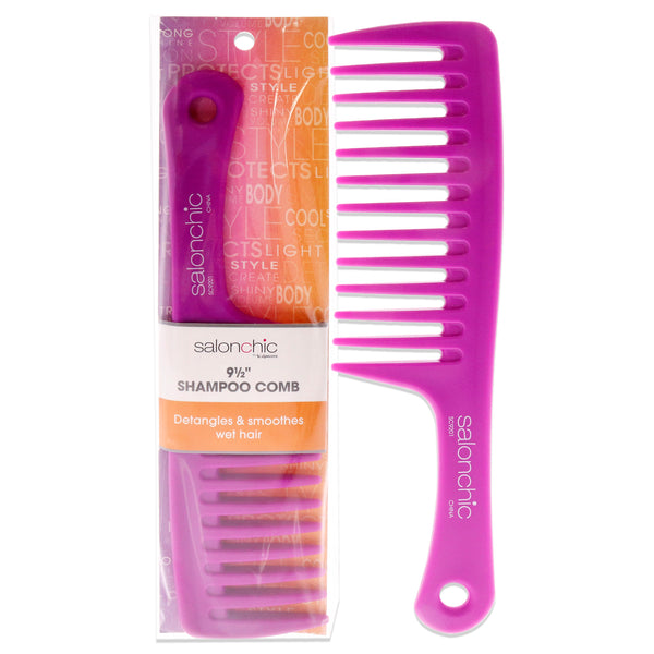 SalonChic Detangler Shampoo Comb 9.5 - Bright Pink by SalonChic for Unisex - 1 Pc Comb