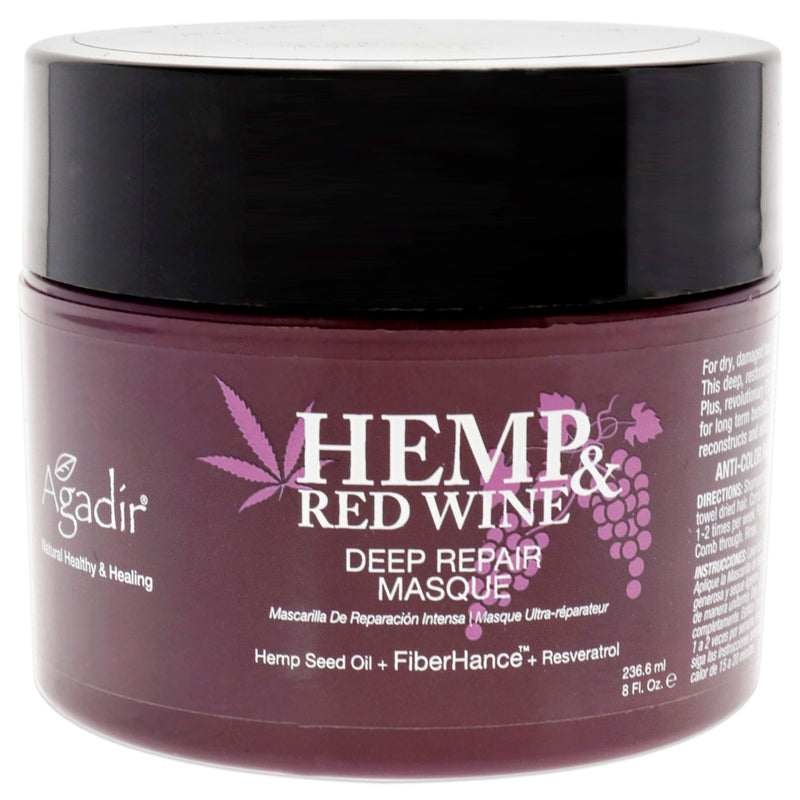 Agadir Argan Oil Hemp and Red Wine Deep Repair Masque by Agadir for Unisex - 8 oz Masque