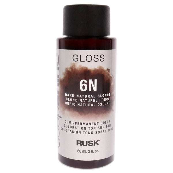 Rusk Deepshine Gloss Demi-Permanent Color - 6N Dark Natural Blonde by Rusk for Unisex - 2 oz Hair Color