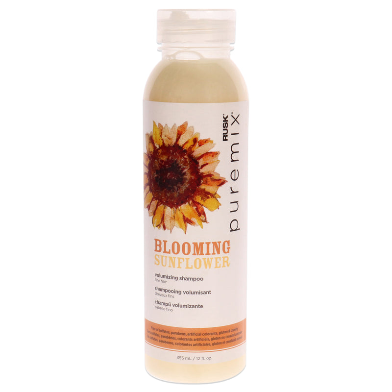 Rusk Puremix Blooming Sunflower Volumizing Shampoo - Fine Hair by Rusk for Unisex - 12 oz Shampoo