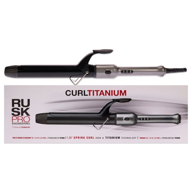 Rusk Curl Titanium Spring Iron - IRP125UC by Rusk for Unisex - 1.25 Inch Curling Iron