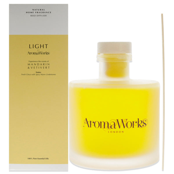 Aromaworks Light Range Reed Diffuser - Mandarin and Vetivert by Aromaworks for Unisex - 6.76 oz Reed Diffuser