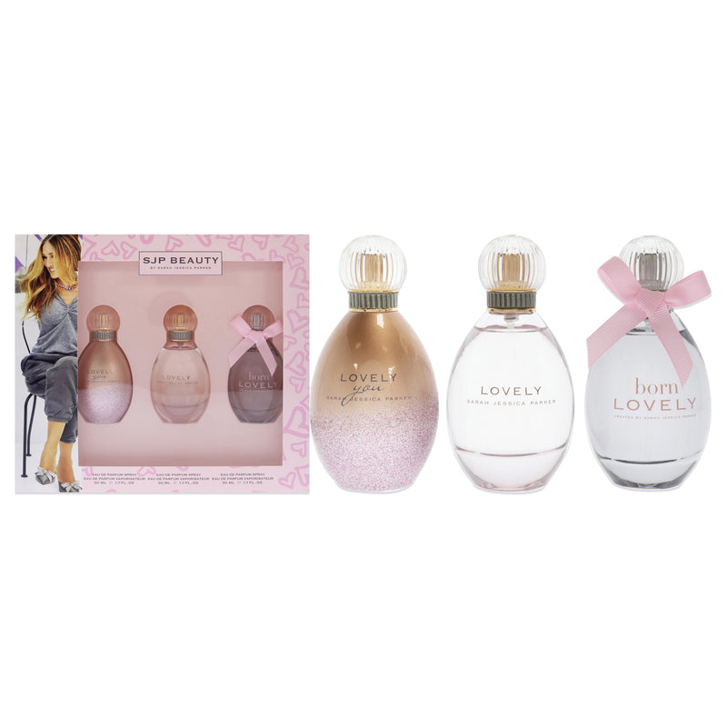 Sarah Jessica Parker Lovely Set by Sarah Jessica Parker for Women - 3 Pc Gift Set 1.7oz Lovely EDP Spray, 1.7oz Born Lovely EDP Spray, 1.7oz Lovely You EDP Spray