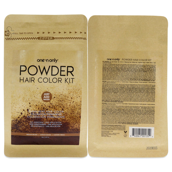 One n Only Powder Hair Color Kit - Medium Brown by One n Only for Unisex - 0.35 oz Hair Color