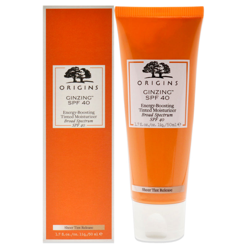 Origins Ginzing Energy-Boosting Tinted Moisturizer SPF 40 by Origins for Unisex - 1.7 oz Sunscreen