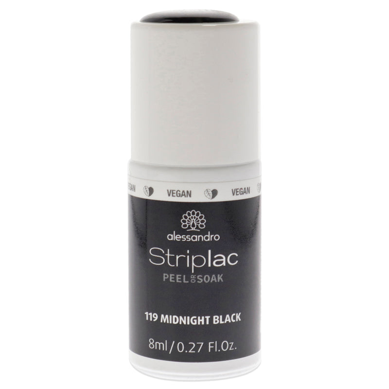 Alessandro Striplac Peel or Soak - 119 Midnight Black by Alessandro for Women 0.27 oz Nail Polish